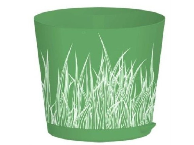 Горшок для цветов Easy Grow d 100 с прикорневым поливом 0,5 л Зеленая трава 47010ЗТ/24